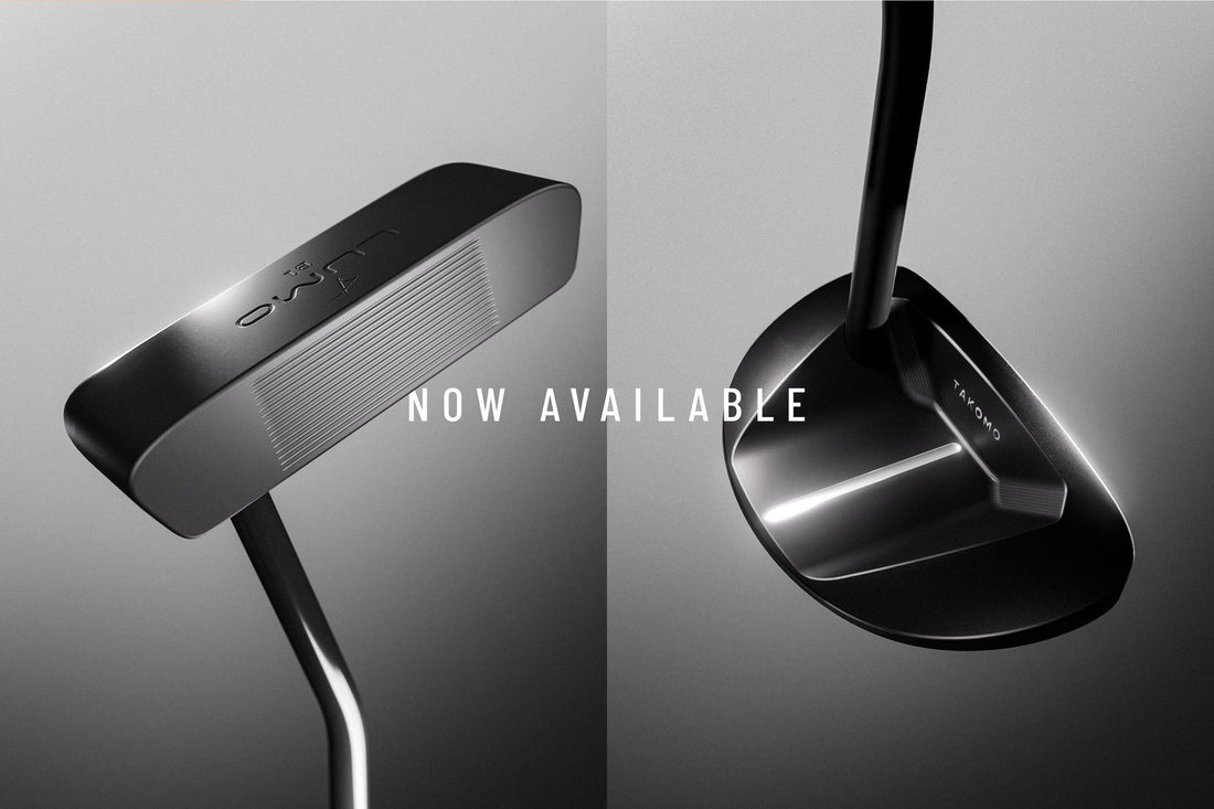 Final production models of the Takomo low-torque putters LUMO B1 and LUMO M1.
