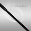 Close-up of a KBS Tour Black Pearl shaft on a gray background